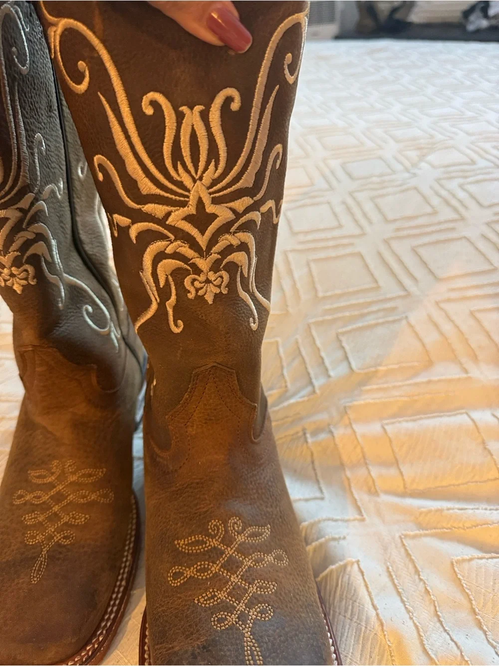 Women's Brown Embroidered Western Boots